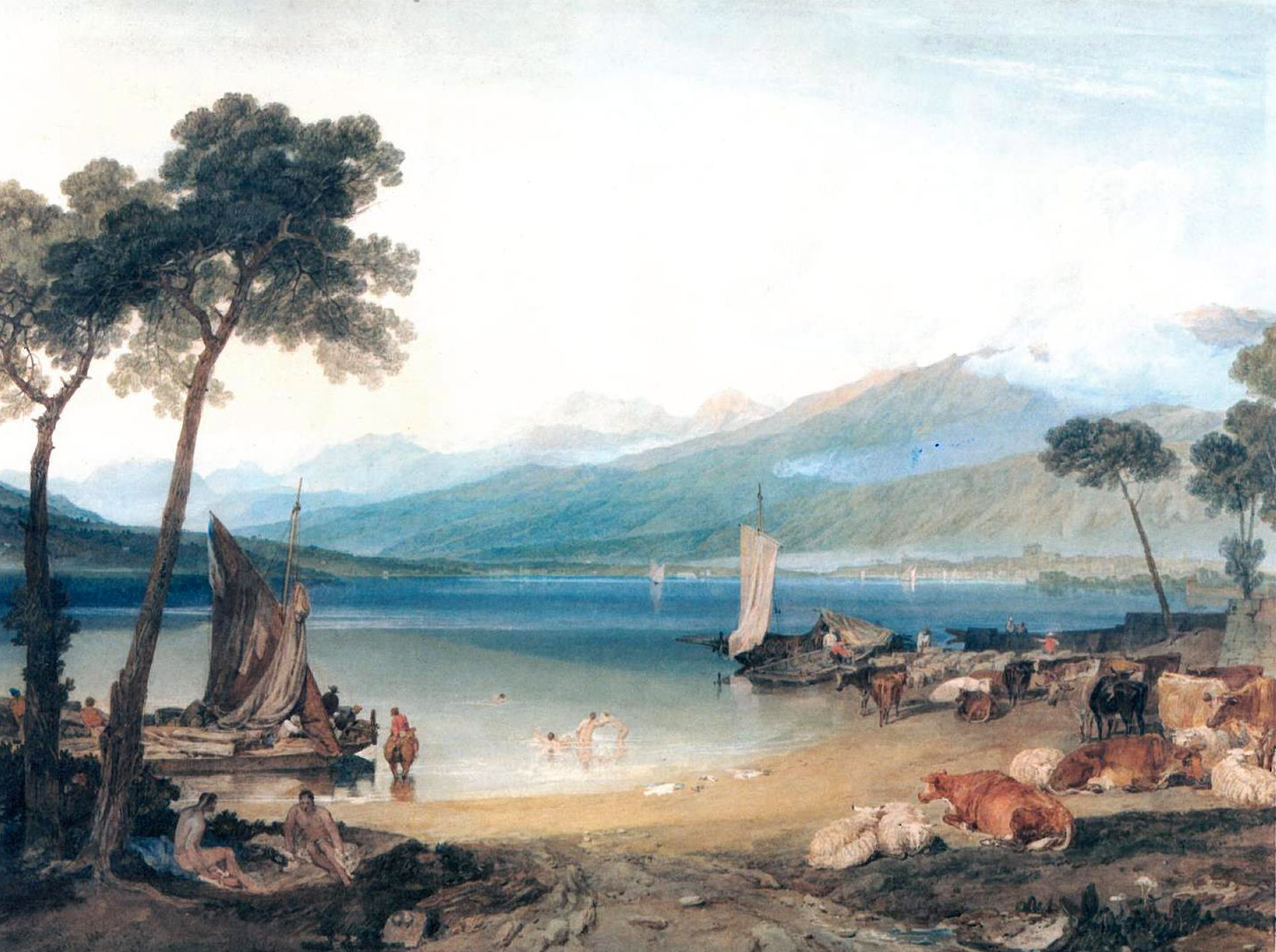 Уильям Тернер. Вид на Женевское озеро и Монблан, 1802-1805